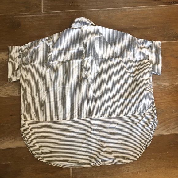 Blue/white stripe Madewell boxy button down - Picture 2 of 4